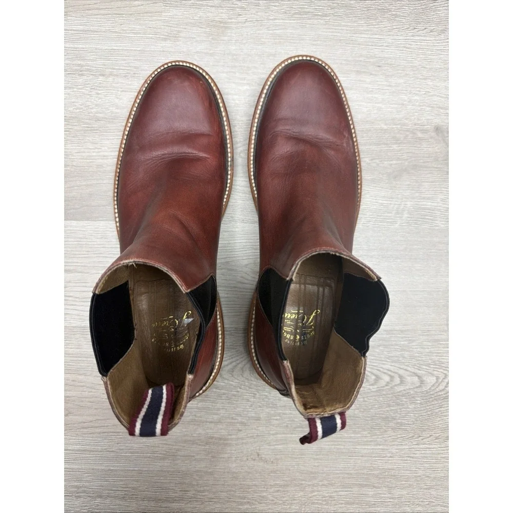 J Crew Chelsea Boot Oar Stripe Italian Leather J9018 Size‎ 7.5 Mens Very Nice
